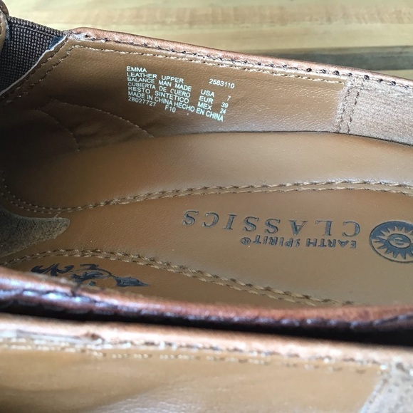 Earth Spirit Classics Emma Brown Leather Clog w/Rubber Outsoles Block Heels 7 - Picture 5 of 9